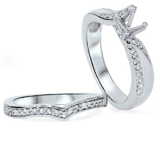 1/4ct Diamond Engagement Mount Set 14K White Gold