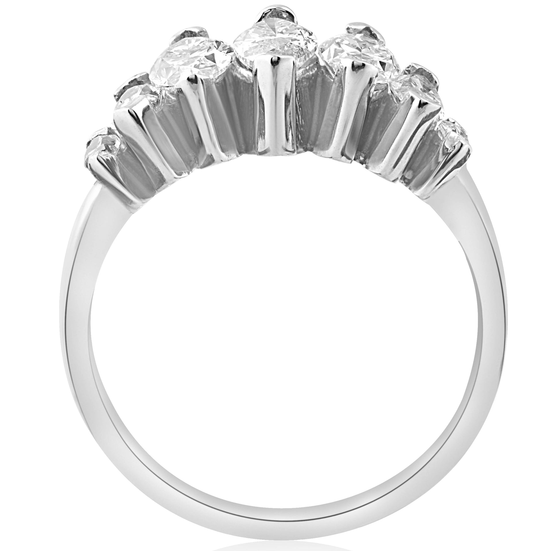 1 7/8 ct Huge Marquise Real Diamond Anniversary 14K Ring