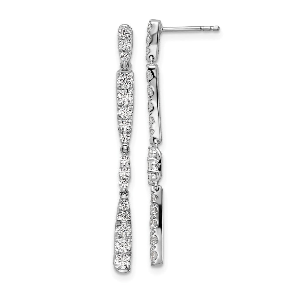 14K White Gold 1 CT Lab Grown Diamond Dangle Earrings VS Clarity G-H Color