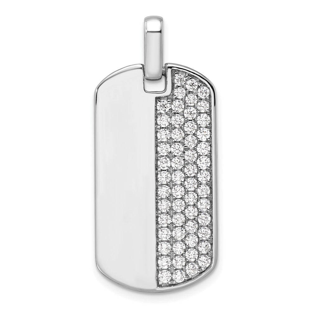 14K Gold Lab Grown Diamond Dog Tag Pendant (1ct VS D-E)