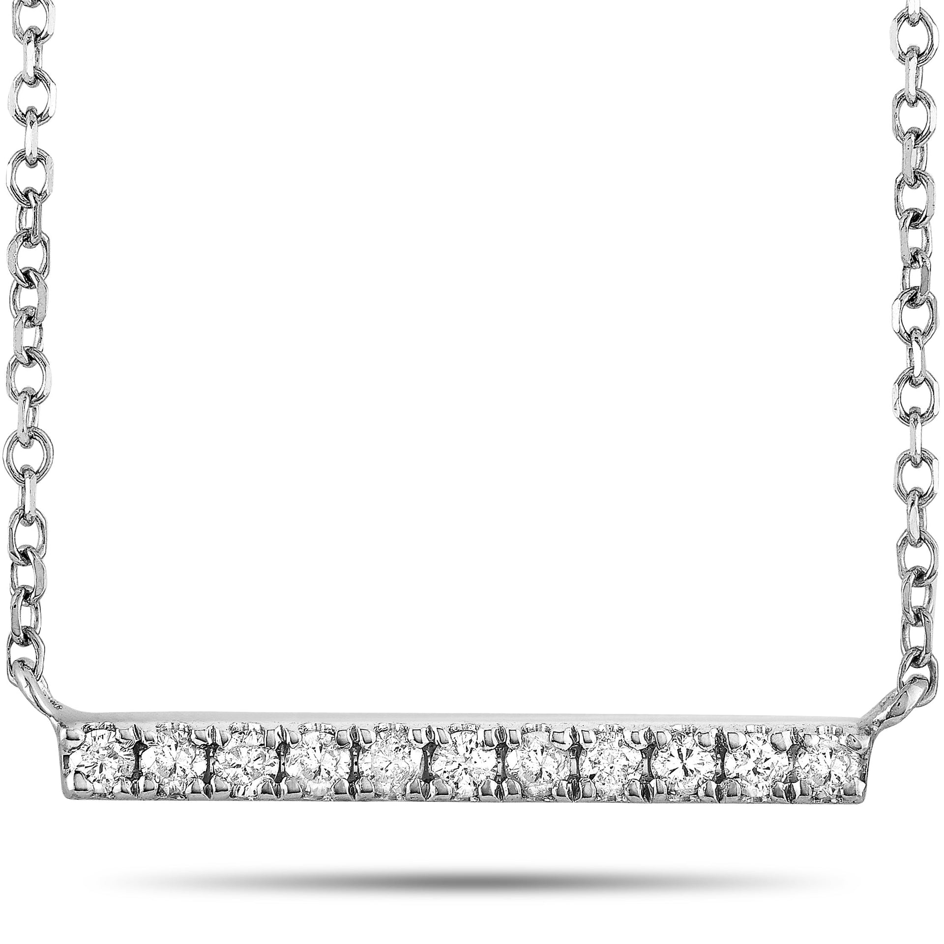14K White Gold 0.10 ct Diamond Pendant Necklace