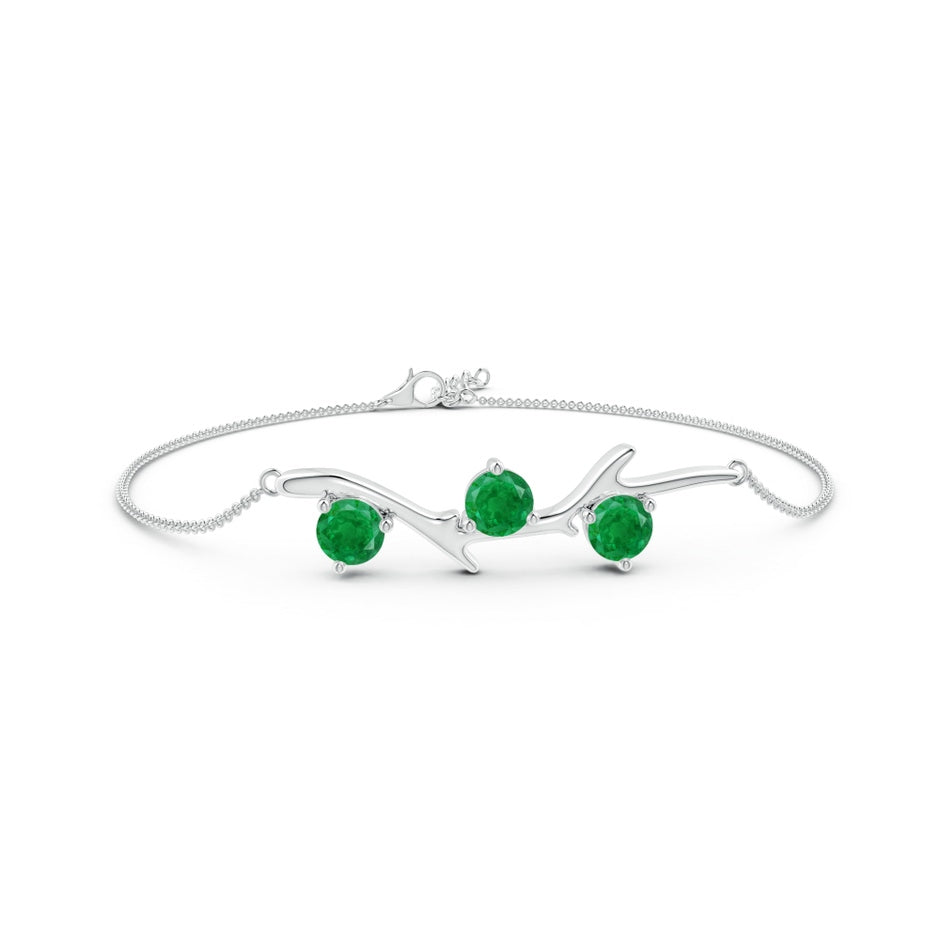 Nature Inspired Round Emerald Tree Branch Bracelet