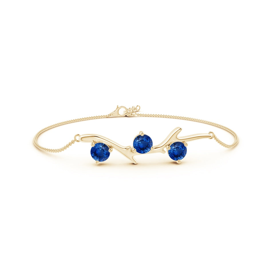 Nature Inspired Round Sapphire Tree Branch Bracelet