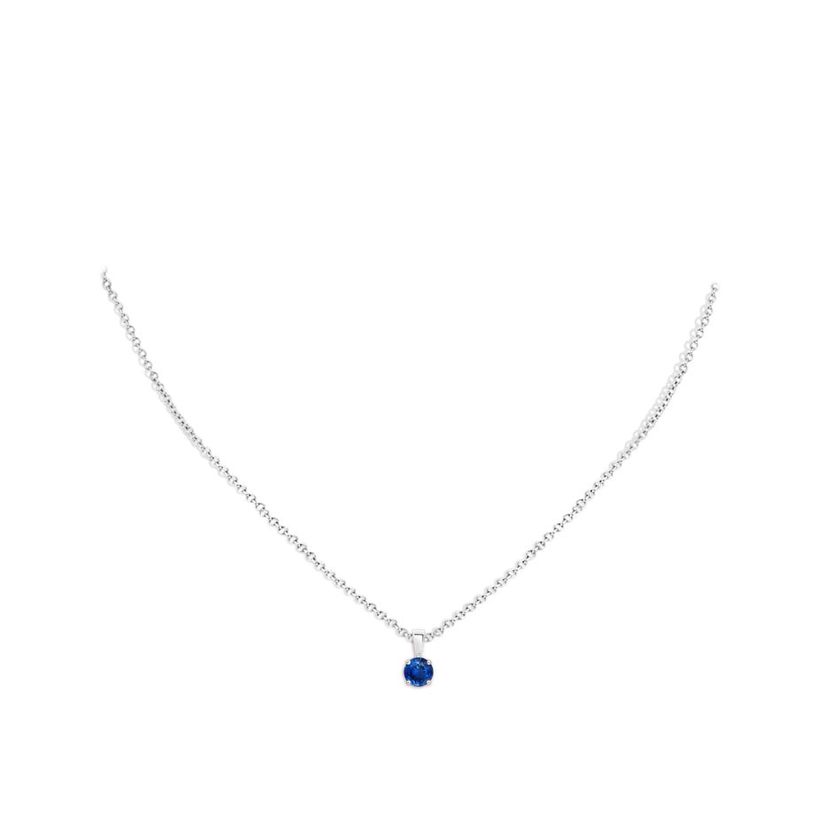Classic Prong-Set Round Blue Sapphire Solitaire Pendant