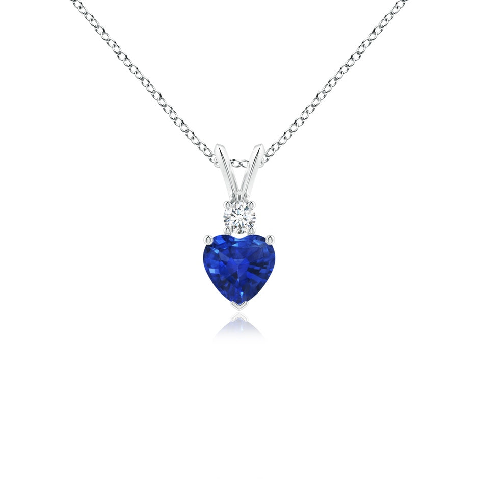 Heart-Shaped Sapphire Rabbit Ear Bale Pendant