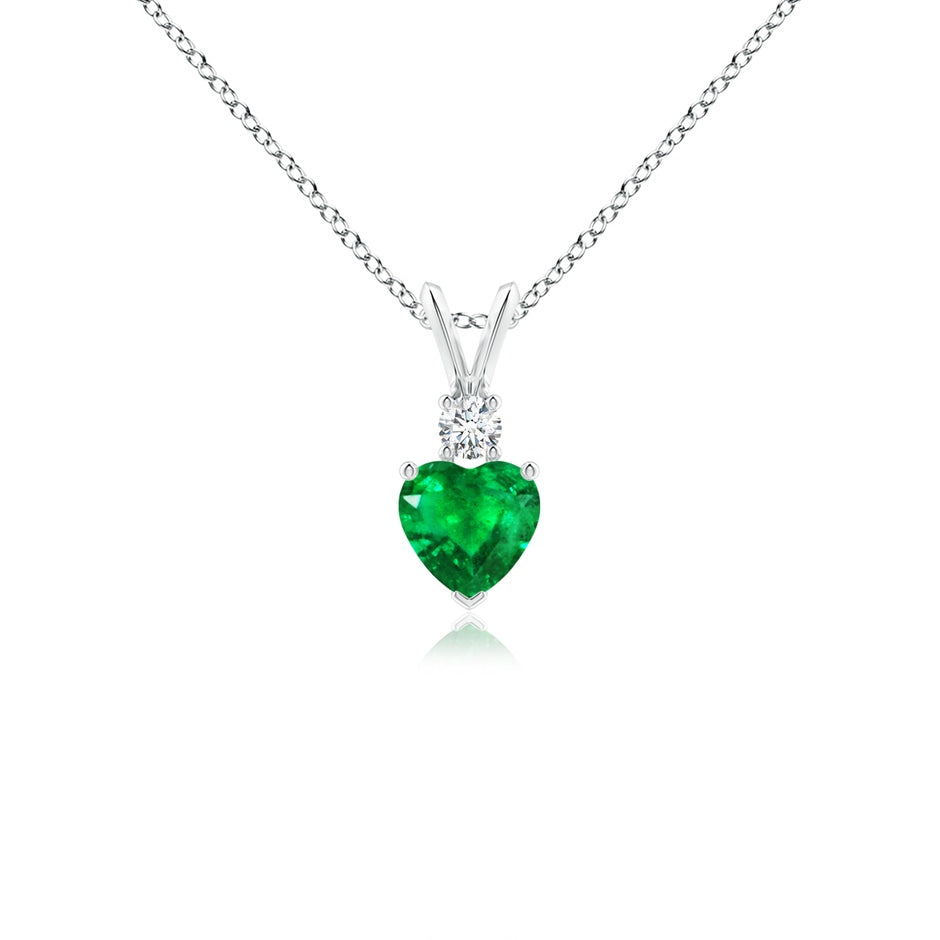 Heart-Shaped Emerald Rabbit Ear Bale Pendant