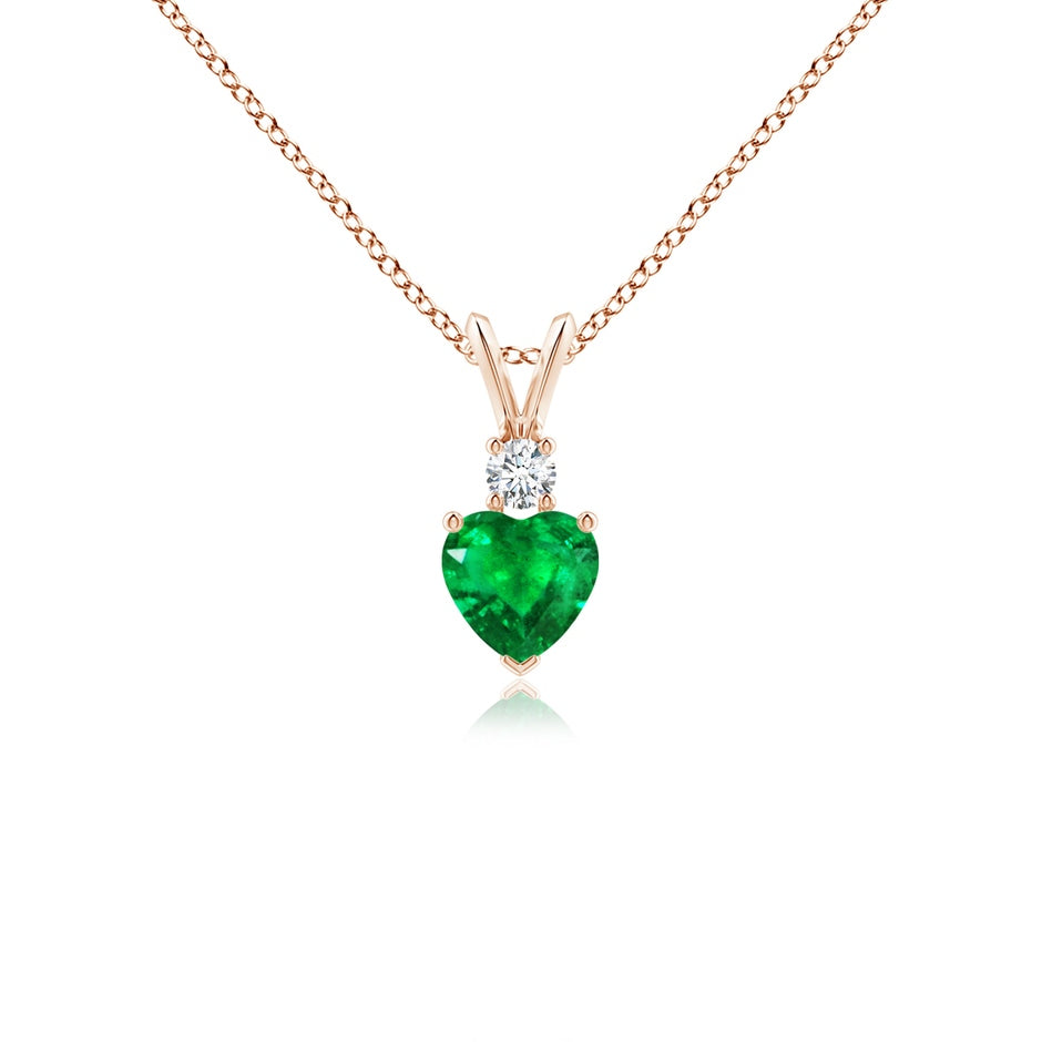 Heart-Shaped Emerald Rabbit Ear Bale Pendant