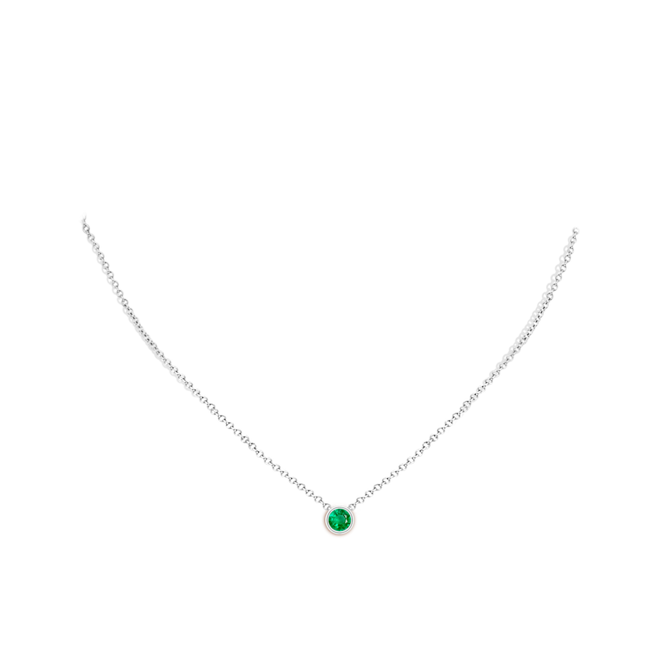 Bezel-Set Round Emerald Solitaire Pendant