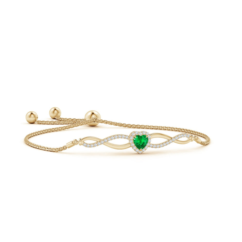 Heart-Shaped Emerald Infinity Bolo Bracelet