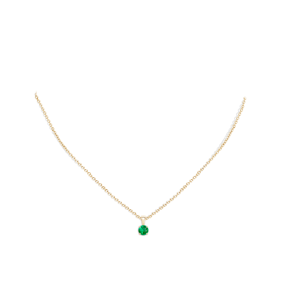 Classic Prong-Set Round Emerald Solitaire Pendant