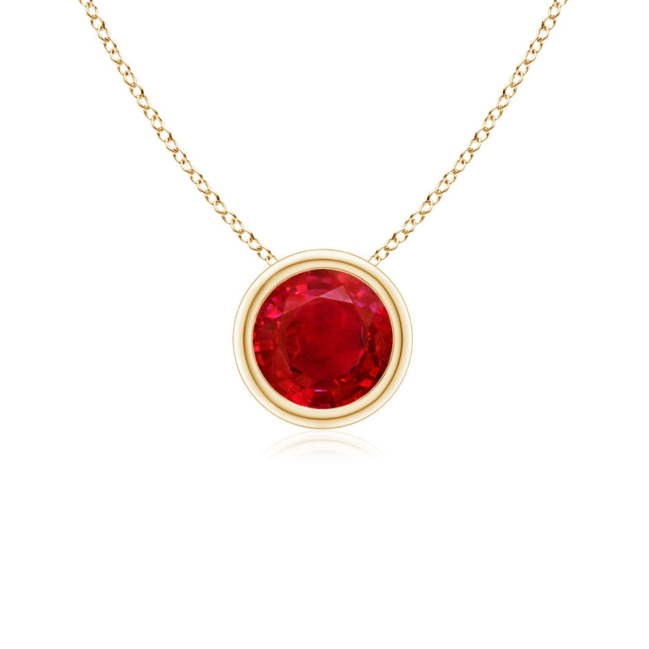 Bezel-Set Round Ruby Solitaire Pendant