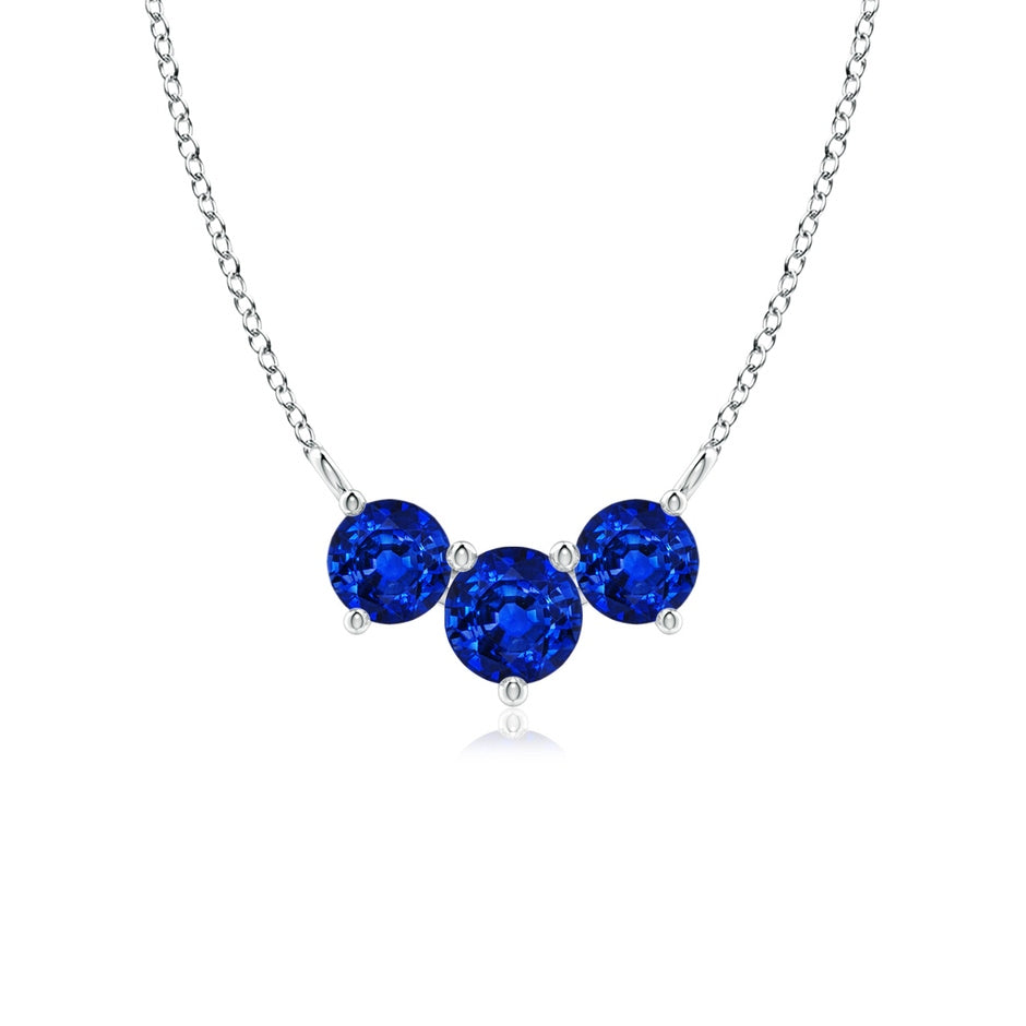 Classic Trio Round Sapphire Necklace