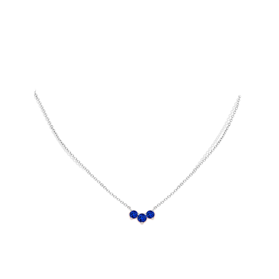 Classic Trio Round Sapphire Necklace