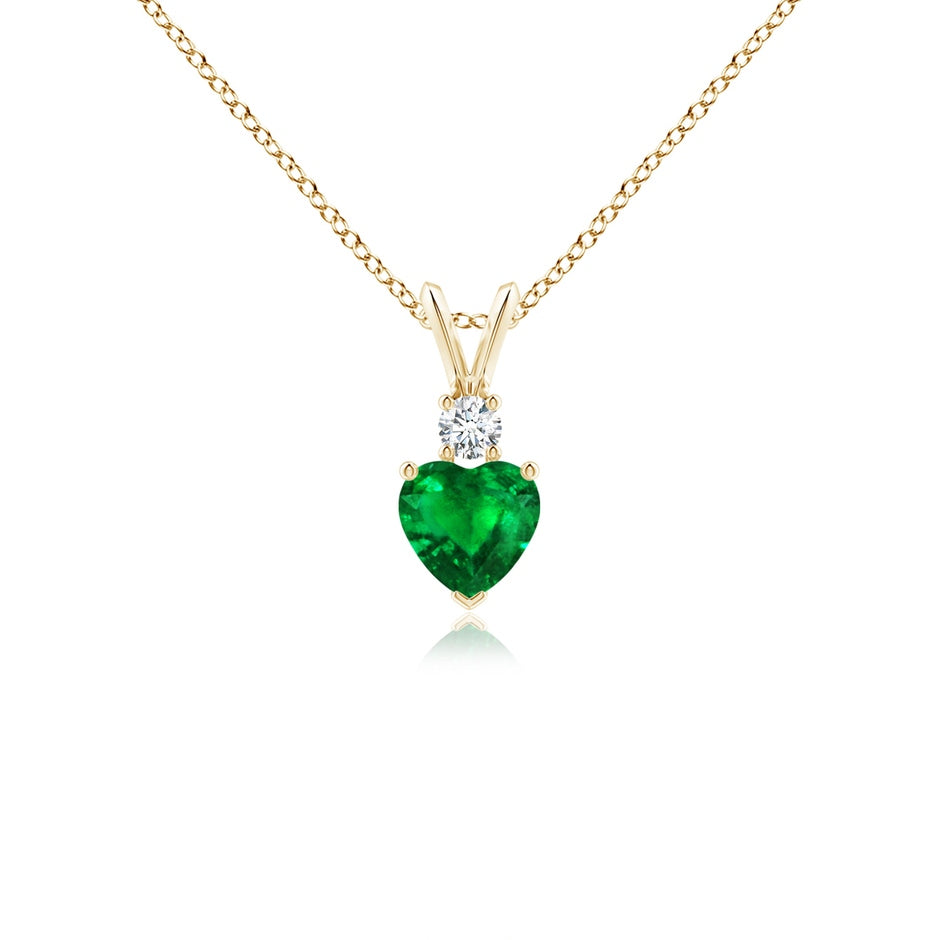 Heart-Shaped Emerald Rabbit Ear Bale Pendant