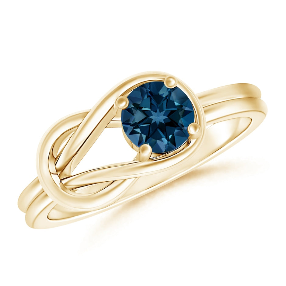 Solitaire London Blue Topaz Infinity Knot Ring