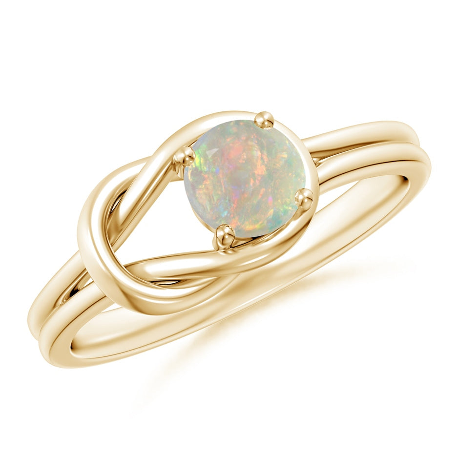 Solitaire Opal Infinity Knot Ring