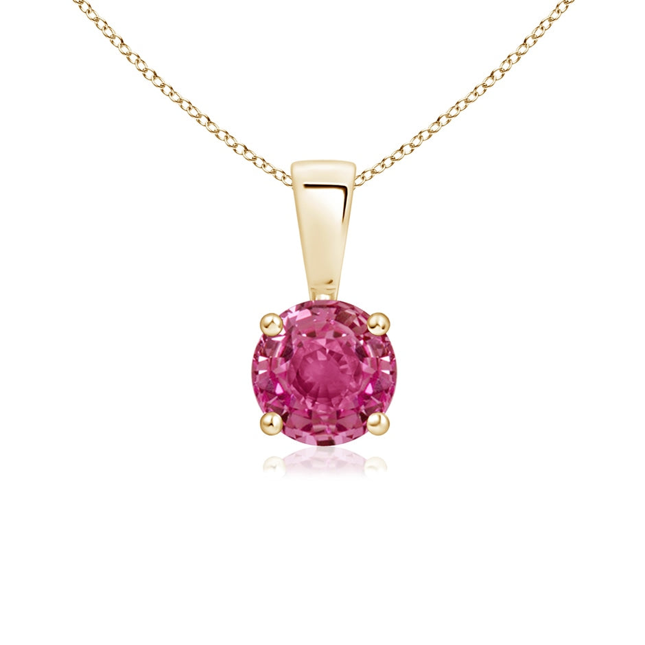 Classic Prong-Set Round Pink Sapphire Solitaire Pendant