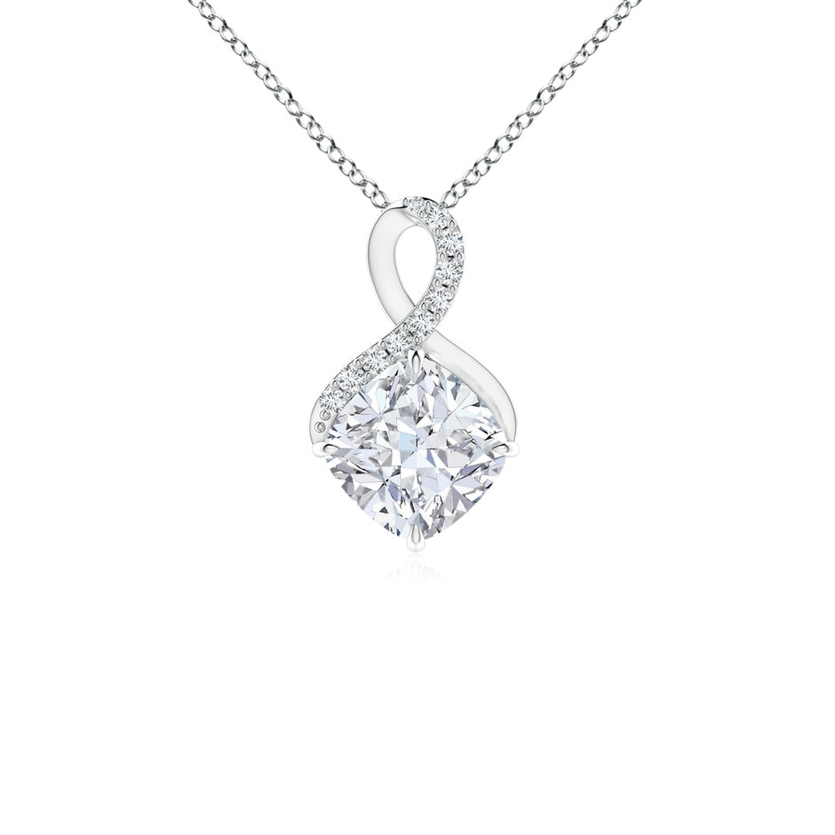 Lab-Grown Claw-Set Diamond Infinity Pendant with Lab Diamond Accents