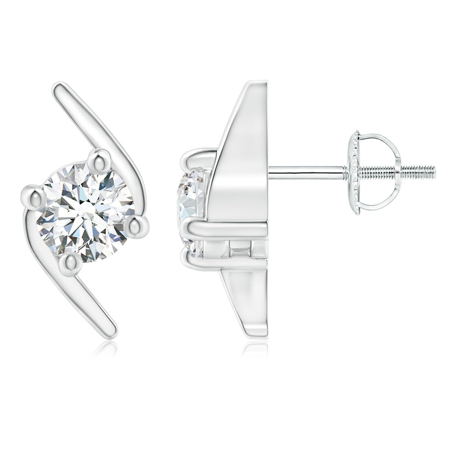 Lab-Grown-Solitaire Diamond Bypass Stud Earrings