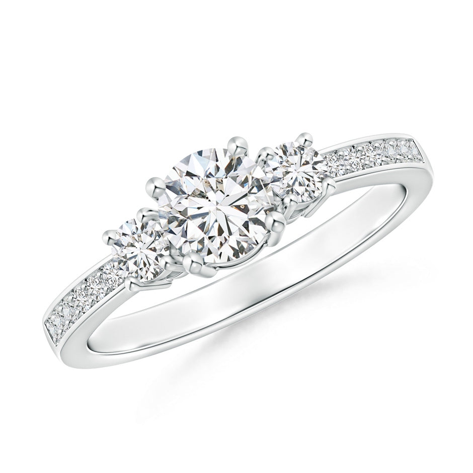 Classic Three Stone Round Diamond Engagement Ring