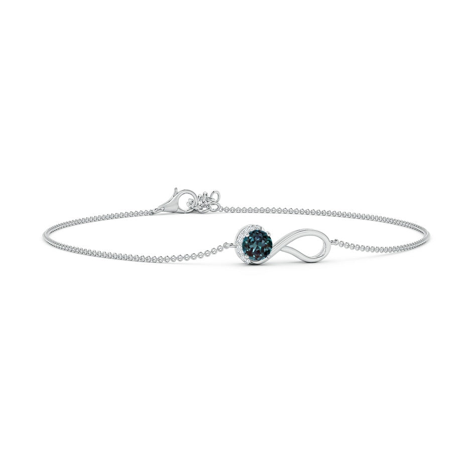 Lab-Grown Alexandrite Ribbon Bracelet with Diamond Accents