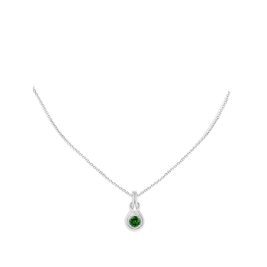 Lab-Grown Round Emerald Solitaire Infinity Knot Pendant