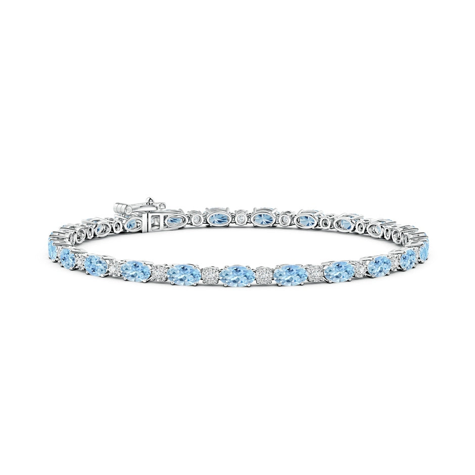 Oval Aquamarine Tennis Bracelet with Gypsy Diamonds