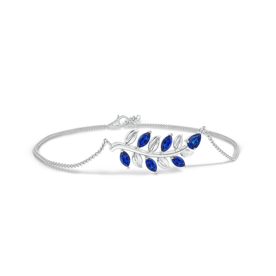 Pear and Marquise Sapphire Olive Branch Bracelet