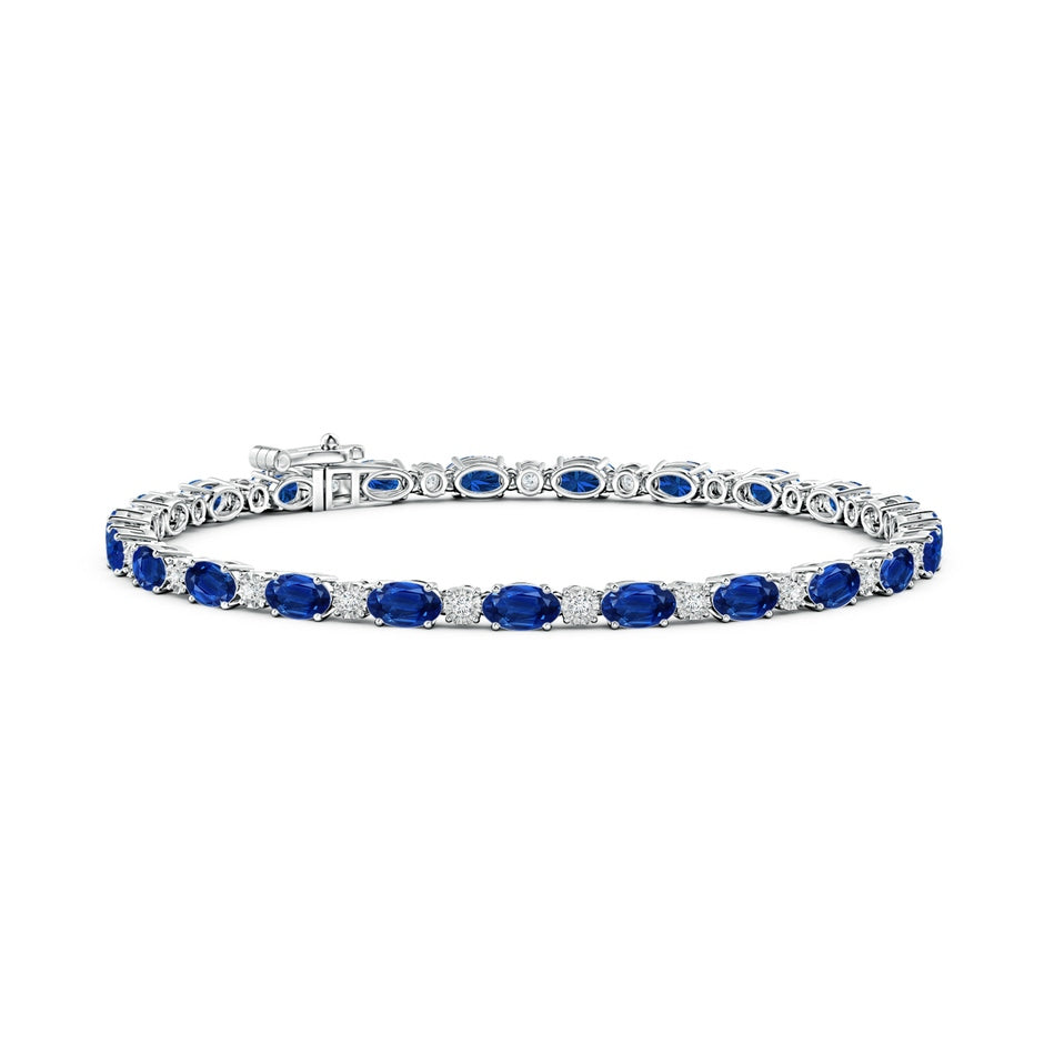 Oval Sapphire Tennis Bracelet with Gypsy Diamonds