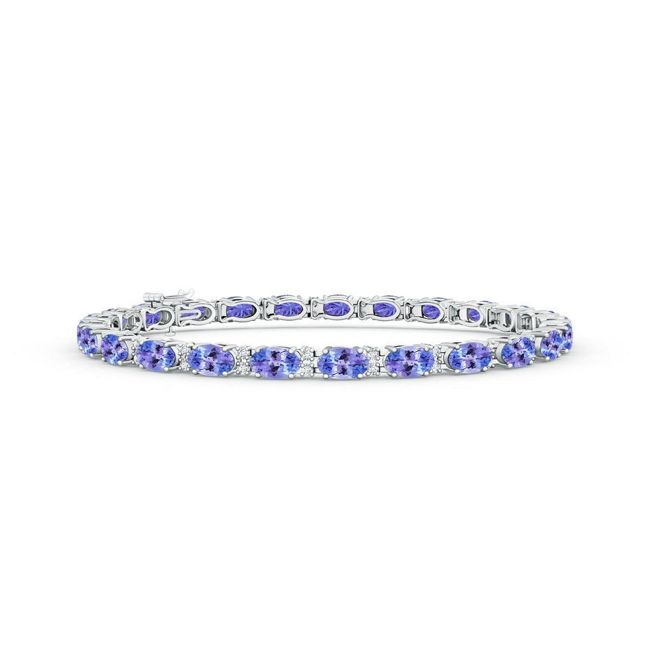 Classic Oval Tanzanite and Diamond Tennis Bracelet