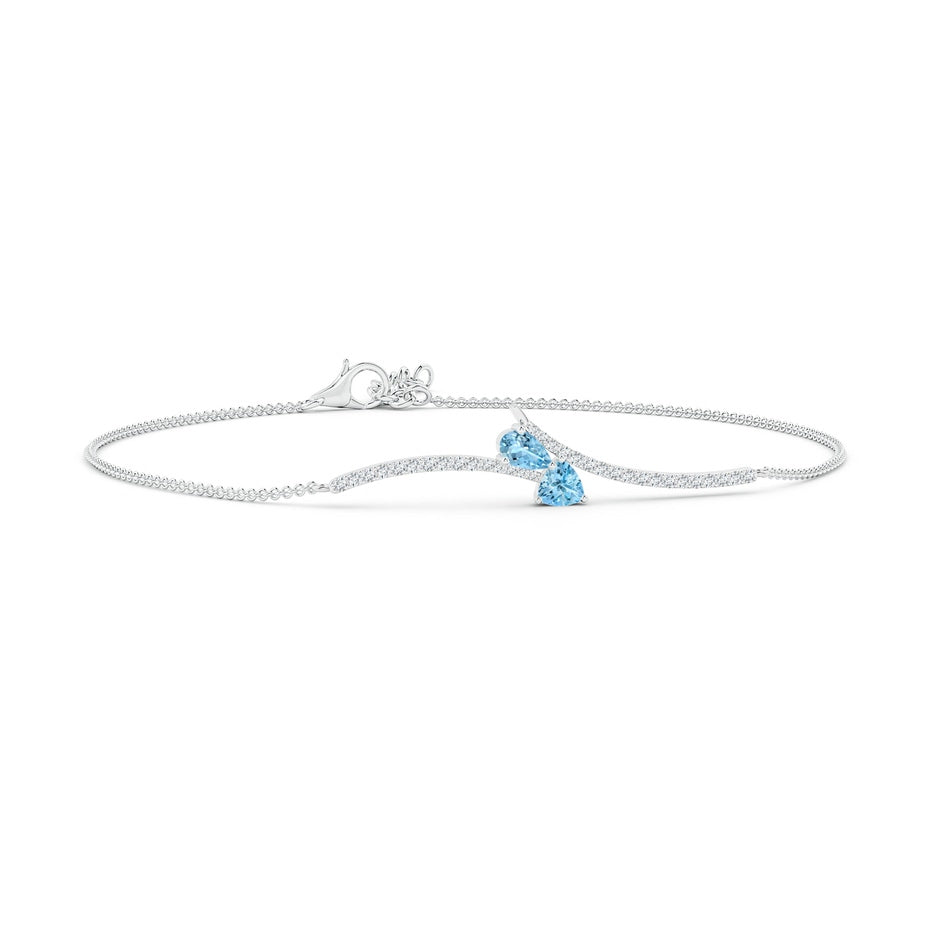 Pear and Trillion Aquamarine Pisces Bracelet with Diamonds