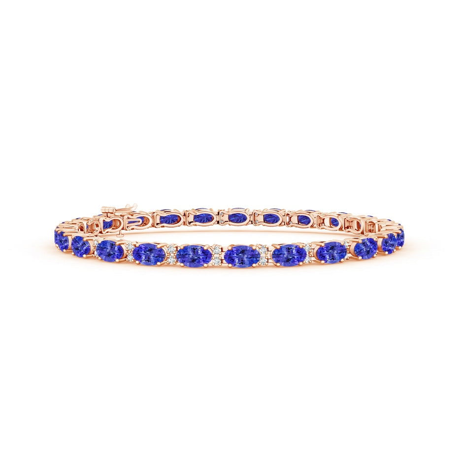 Classic Oval Tanzanite and Diamond Tennis Bracelet