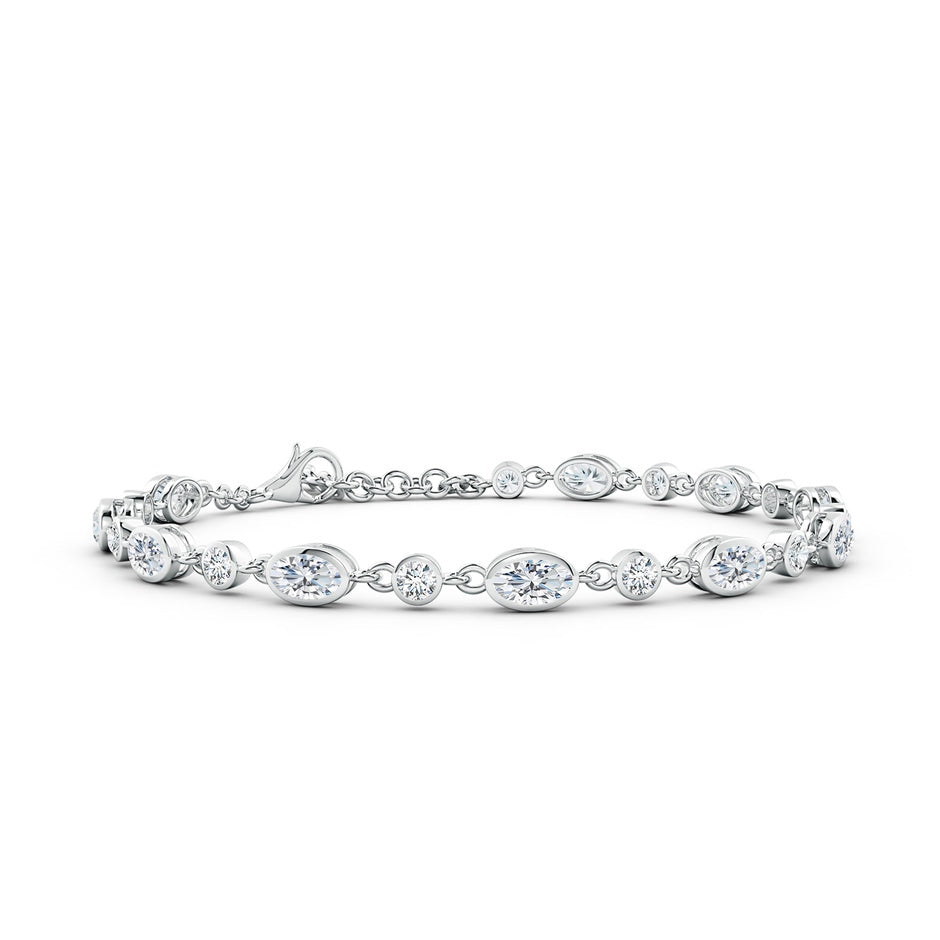 Alternating Oval and Round Lab-Grown Diamond Tennis Bracelet