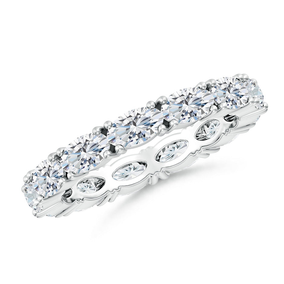 Lab-Grown East-West Oval Diamond Eternity Wedding Ring