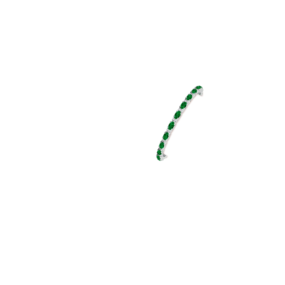 Lab-Grown Classic Oval Emerald and Lab Diamond Tennis Bracelet