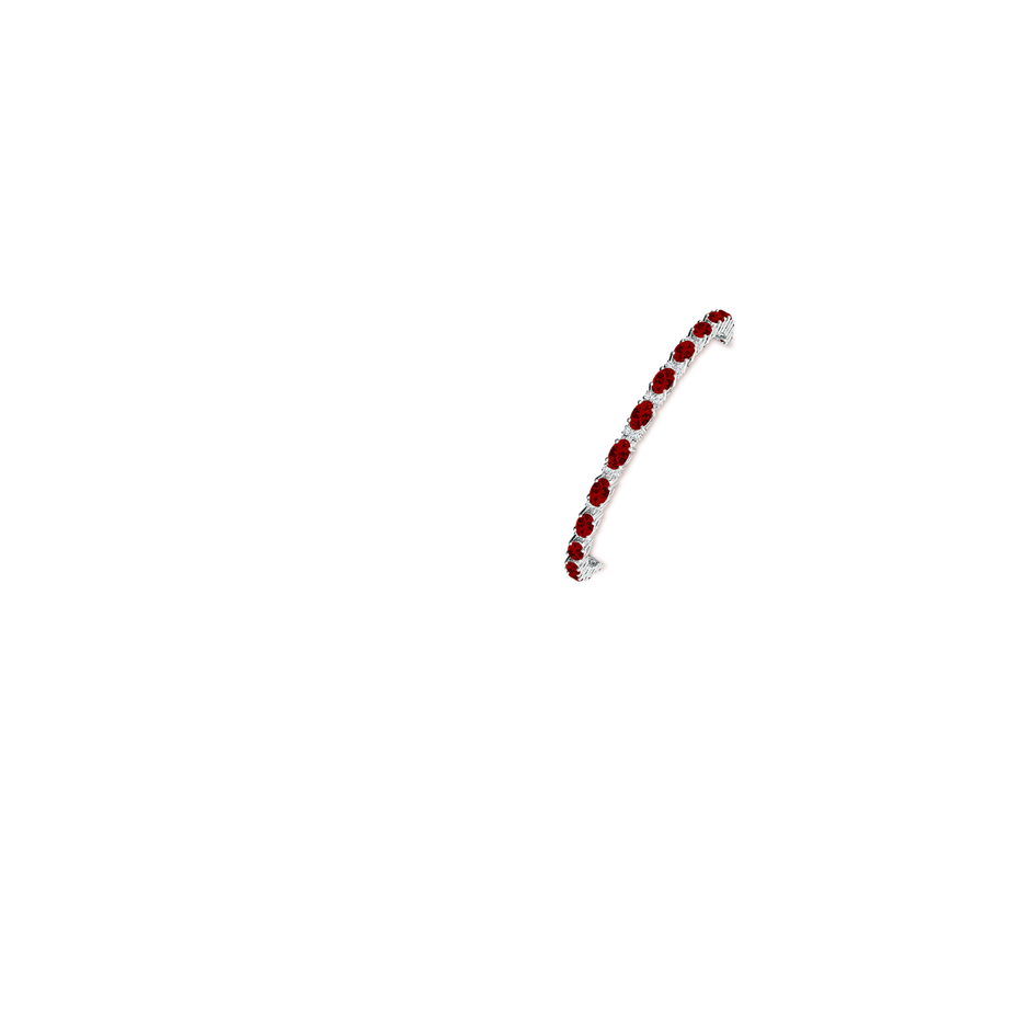 Lab-Grown Classic Oval Ruby and Lab Diamond Tennis Bracelet