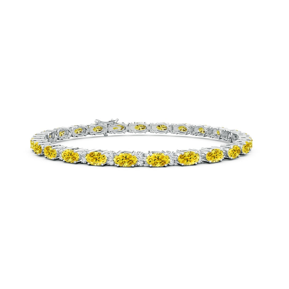 Classic Oval Lab-Grown Fancy Intense Yellow and White Diamond Tennis Bracelet