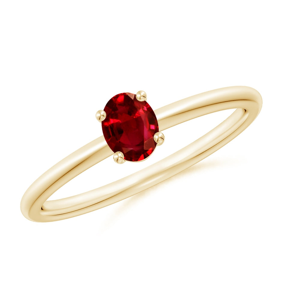 Classic Solitaire Oval Ruby Promise Ring