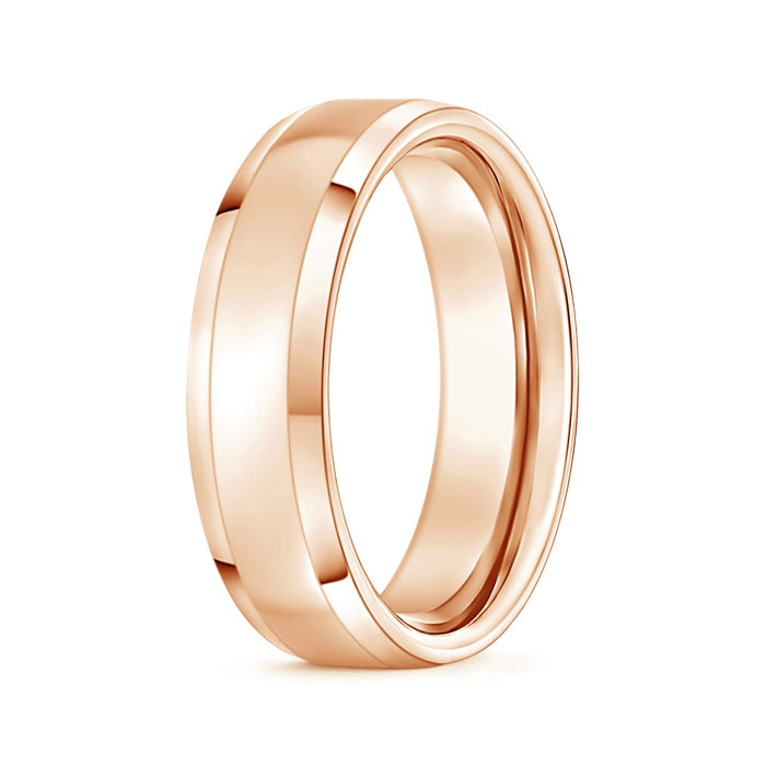 Beveled Edged Comfort Fit High Polished Wedding Band
