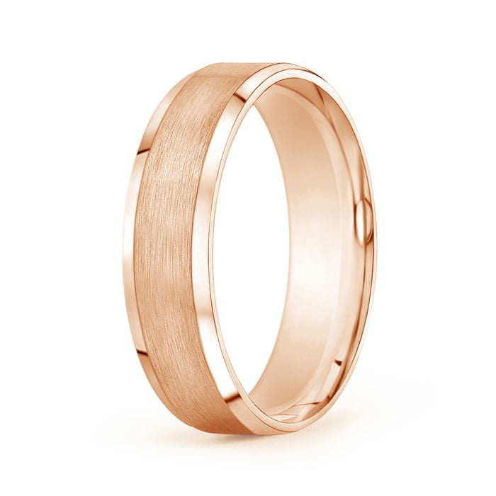Beveled Edge Satin Comfort Fit Wedding Band