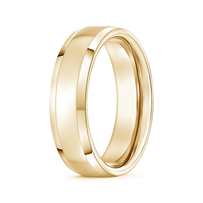 Beveled Edged Comfort Fit High Polished Wedding Band