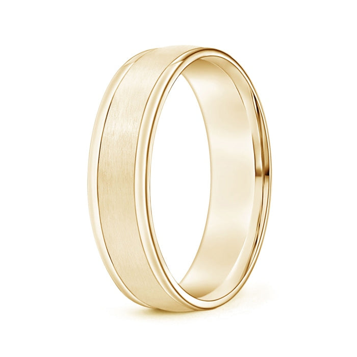 Comfort Fit Satin Finish Contemporary Wedding Band for Him