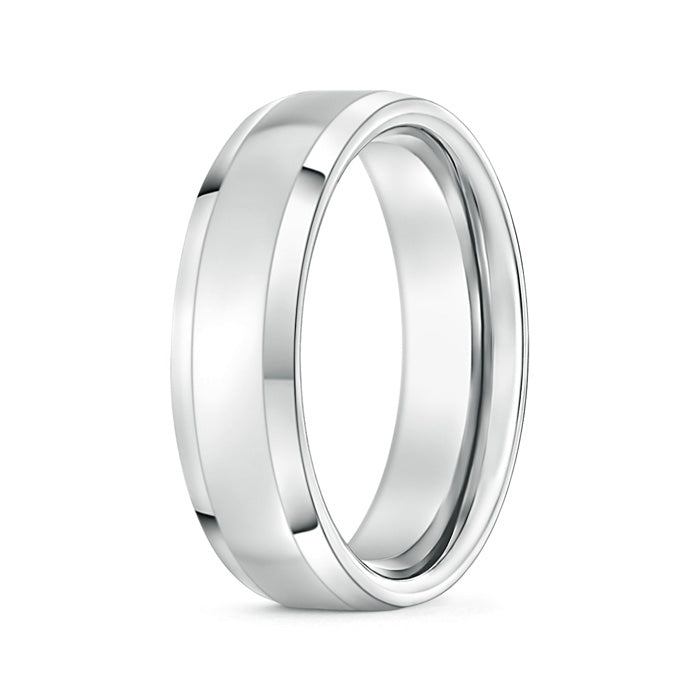 Beveled Edged Comfort Fit High Polished Wedding Band