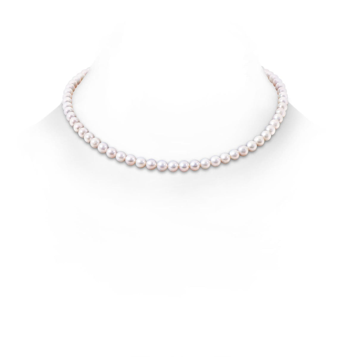 8-8.5 MM 16" Freshwater Pearl Single Strand Choker Necklace in 14K Yellow Gold