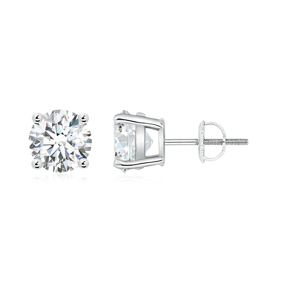 Lab-Grown Basket-Set Round Diamond Studs