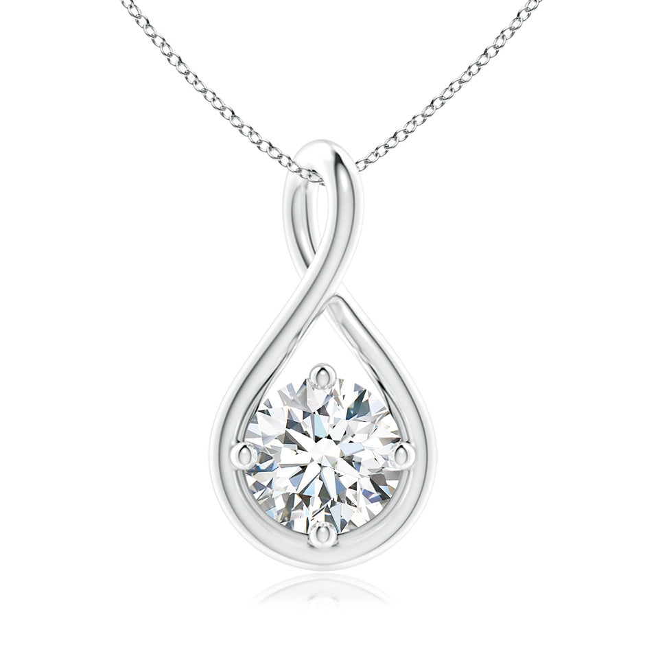 Lab-Grown Solitaire Diamond Twist Bale Pendant