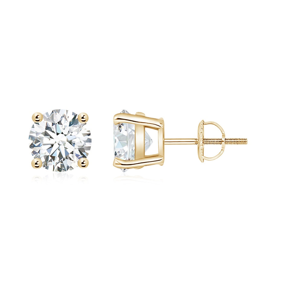 Lab-Grown Basket-Set Round Diamond Studs