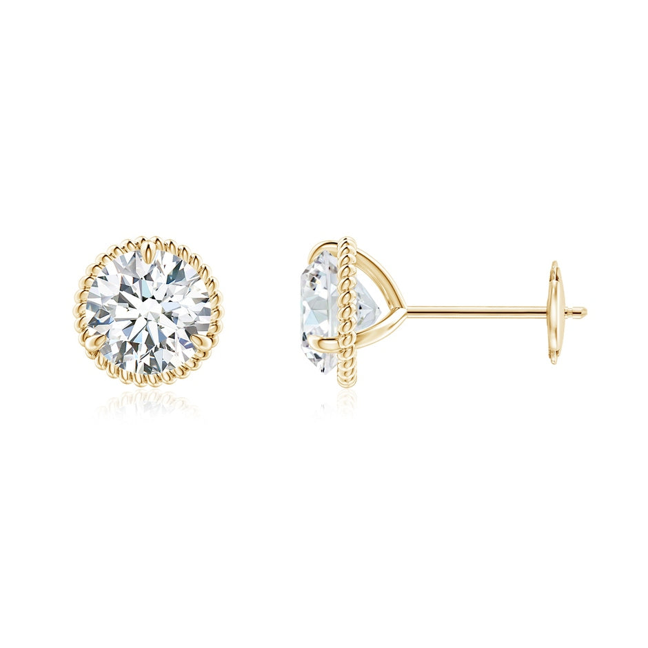 Lab-Grown Rope Framed Claw-Set Diamond Martini Stud Earrings