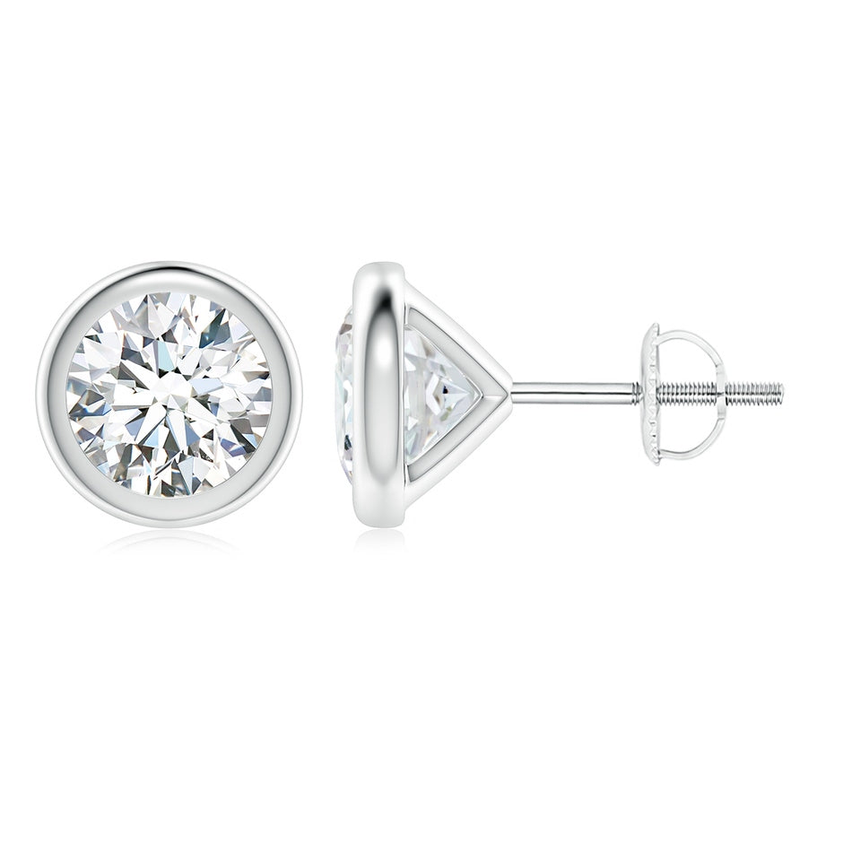 Lab-Grown Bezel-Set Diamond Martini Stud Earrings