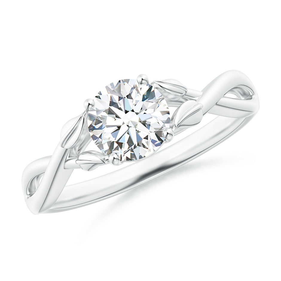 Lab-Grown Nature Inspired Diamond Crossover Ring with Leaf Motifs